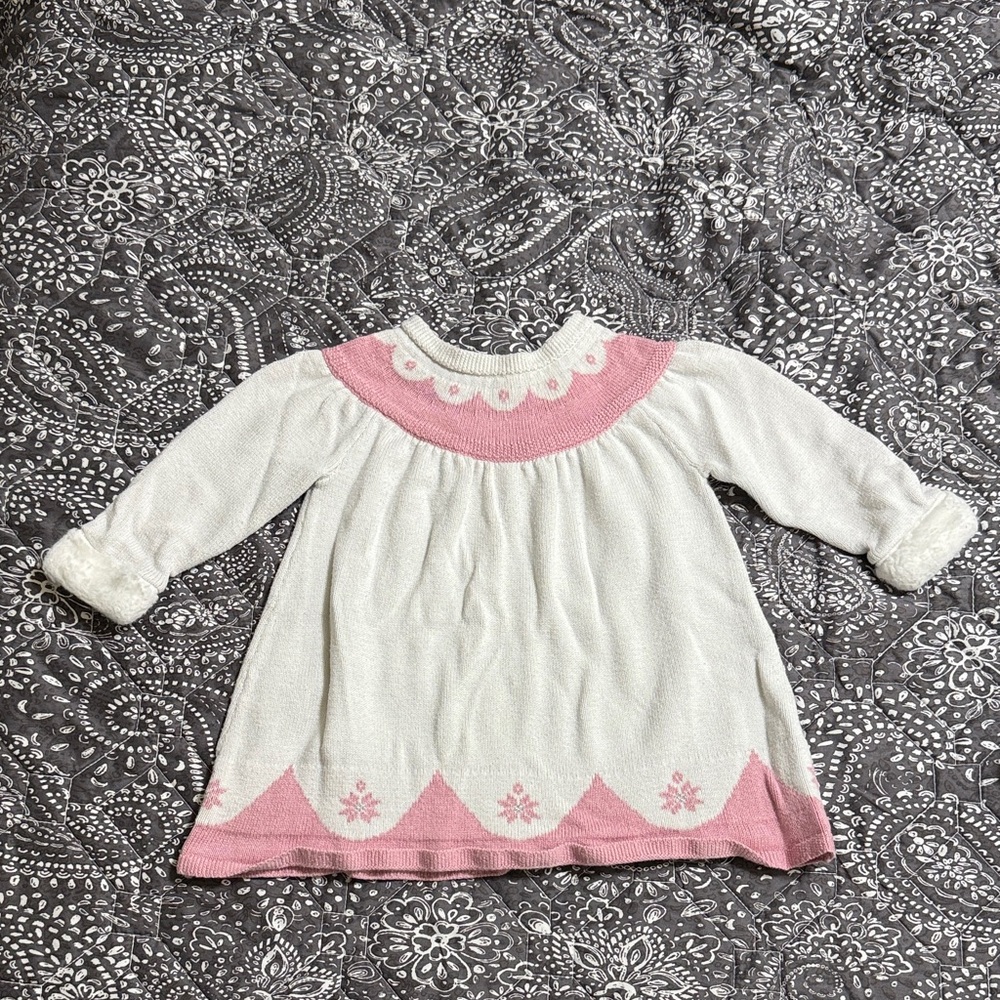 Janie and Jack Pink and White Casual Dress